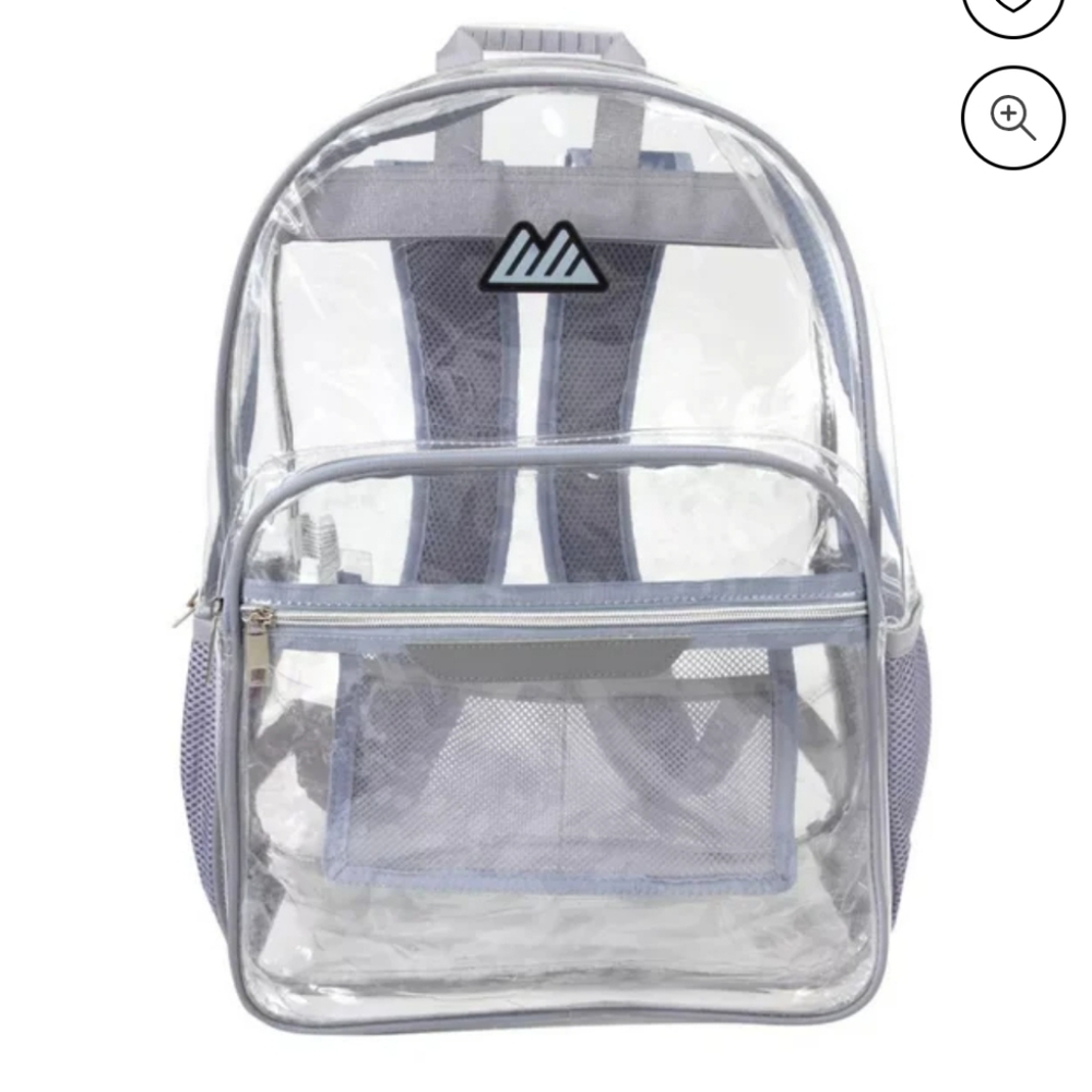 Summit Ridge Clear 18" Backpack with Patch & Printed Straps - Gray New Wit Tags